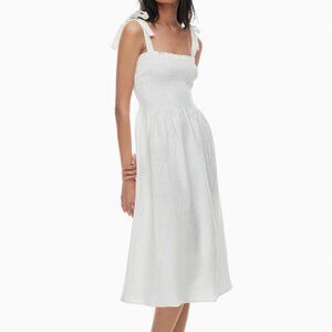 Aritzia Wilfred Golden Hour 100% Linen White Dress NWT